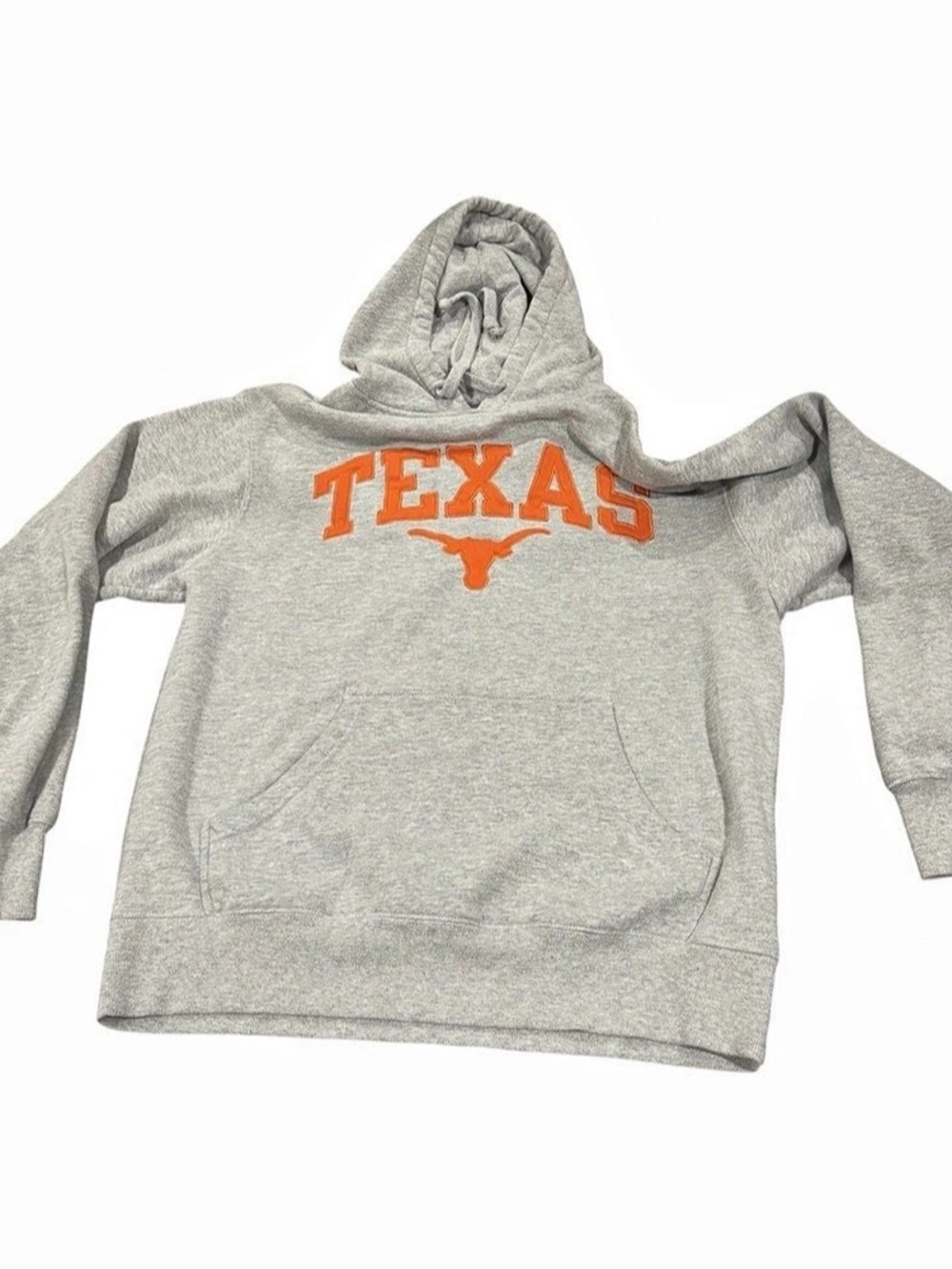 Texas Longhorns Gray Pullover Hoodie Sweatshirt Orange TEXAS Logo